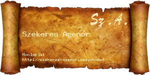 Szekeres Agenór névjegykártya